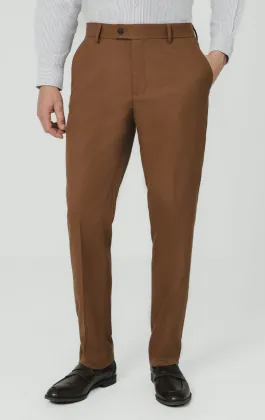 Mid Brown Twill Suit Trousers
