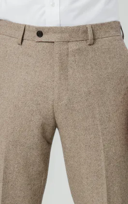 Camel Twill Tweed Suit Trousers