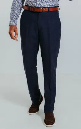 Navy Linen Suit Trousers