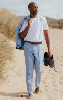 Light Blue Linen Suit Trousers