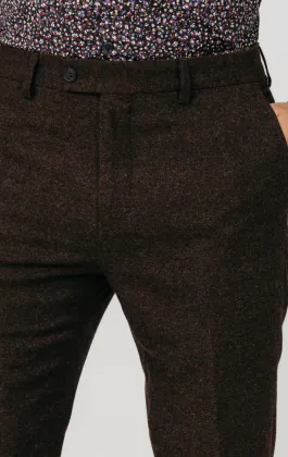 Burgundy Donegal Tweed Trousers