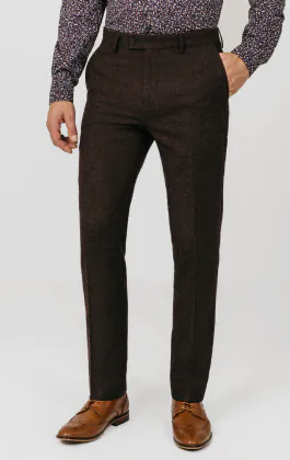 Burgundy Donegal Tweed Trousers