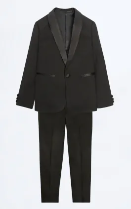 Boys Black Tuxedo with Shawl Lapel