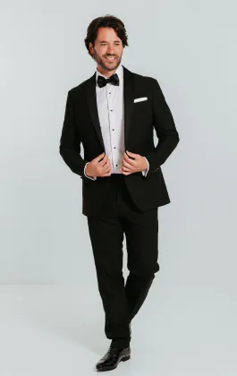 Black Slim-Fit Tuxedo with Shawl Lapel