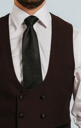 Dobell Burgundy Double Breasted Tuxedo Waistcoat Dobell