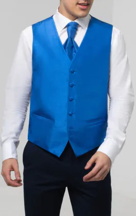 Royal Blue Dupion Waistcoat