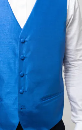 Royal Blue Dupion Waistcoat