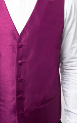 Purple Dupion Waistcoat