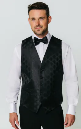 Black Da Vinci Waistcoat