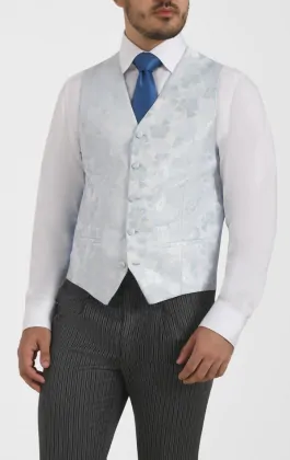 Gold Button Waistcoat - Sky Blue main image 1
