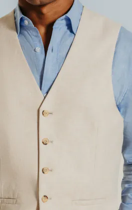 Cream Linen Waistcoat