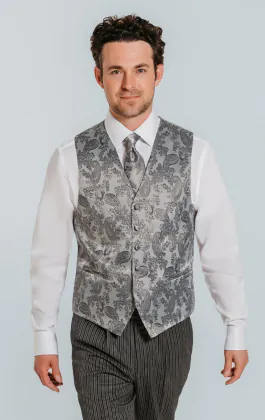 Grey Paisley Waistcoat