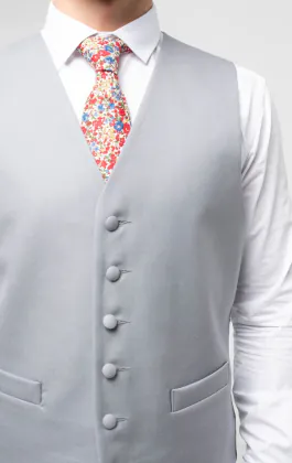 Luxury 100% Wool Dove Grey Single Breasted Morning Suit Waistcoat