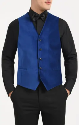 Blue velvet waistcoat shop