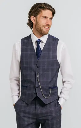 ENGLISH LAUNDRY Grey Blue Check Suit 12-52-095EL