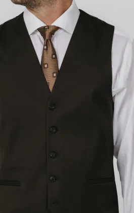Brown Twill Waistcoat