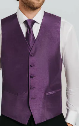 Dark Purple Dupion Waistcoat