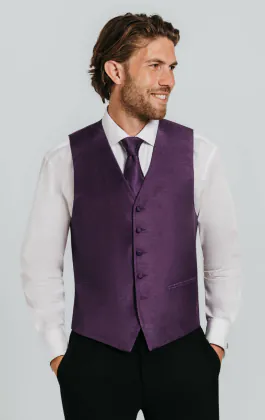Dark Purple Dupion Waistcoat