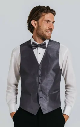 Grey low cut waistcoat discount