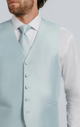 Powder Blue Dupion Waistcoat