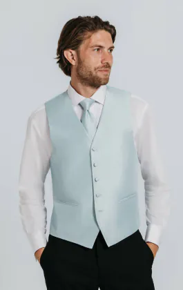 Powder Blue Dupion Waistcoat