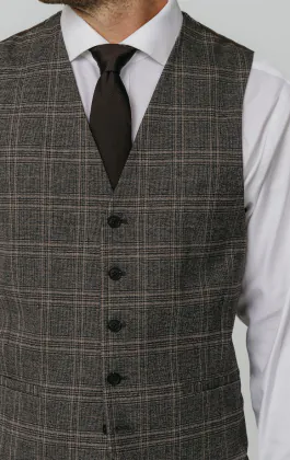 Brown Check Waistcoat