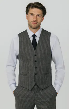 Charcoal Chalkstripe Waistcoat