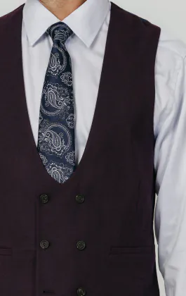 Blackberry Twill Double Breasted Waistcoat