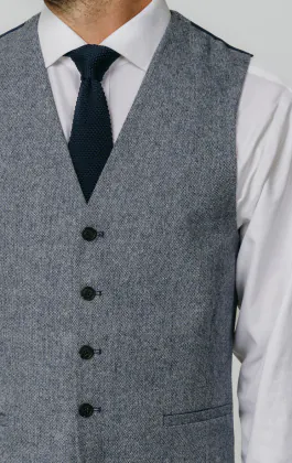 Blue Donegal Tweed Waistcoat