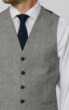 Light Grey Donegal Tweed Waistcoat