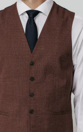Dark Rosewood Weave Waistcoat