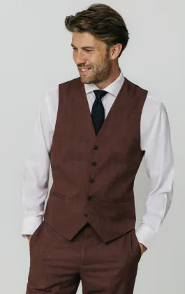 Dark Rosewood Weave Waistcoat