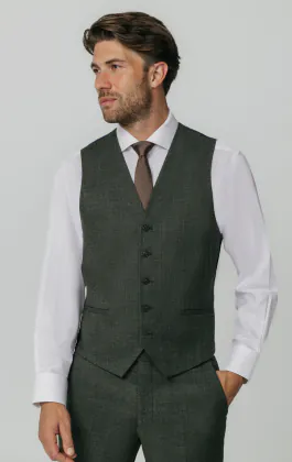 Green Weave Waistcoat
