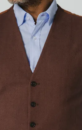 Mocha Linen Waistcoat