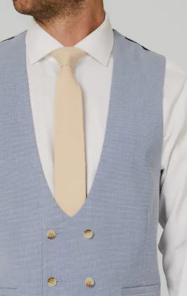 Light Blue Hopsack Waistcoat
