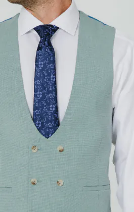 Mint Green Hopsack Waistcoat