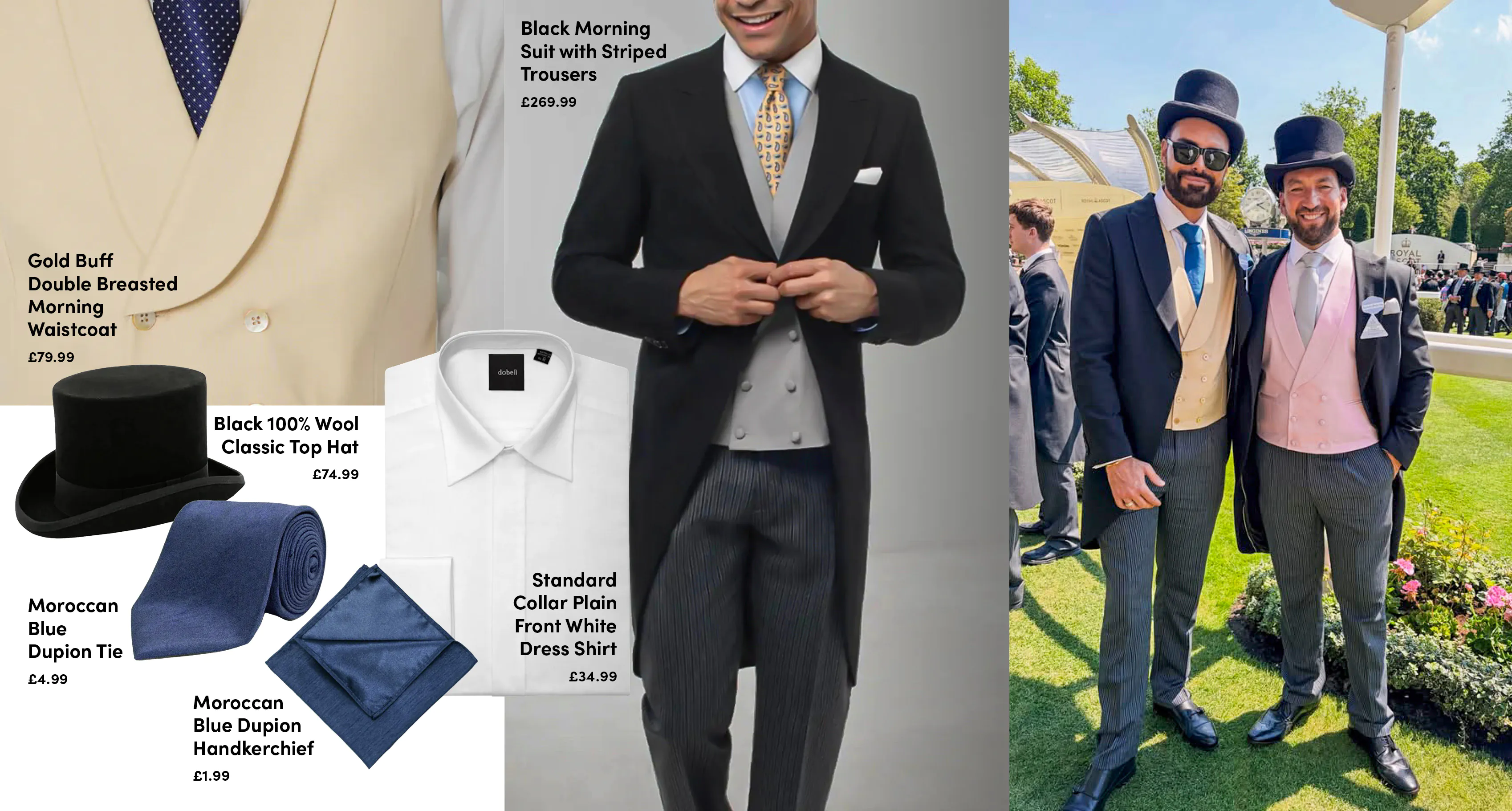 Rylan Clark Royal Ascot 2026 outfit with Dobell morning suit and accessories